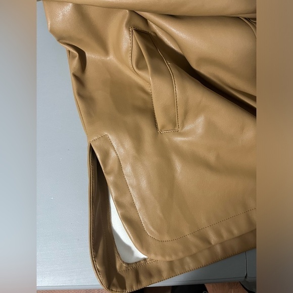 3/25$ (Mix)Ricki’s Faux Leather Jacket, Tan, Size M - Picture 12 of 15